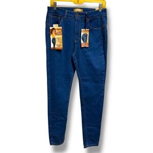WAX JEAN Butt I Love You High Rise Butt Lifting Jeans Medium Blue‎ Size 13 NEW